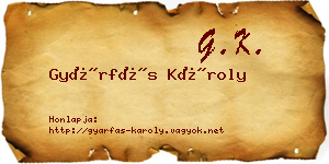 Gyárfás Károly névjegykártya