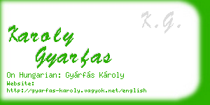 karoly gyarfas business card